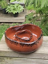 Usado, Conjunto de 2 tigelas marrons em forma de coração Tennessee Clayworks feitas à mão esmalte alto gotejamento  comprar usado  Enviando para Brazil