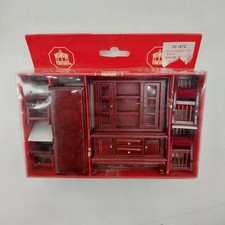 Usado, Conjunto de sala de jantar miniatura casa de bonecas mesa cabana 4 cadeiras acabamento em mogno 1:12 comprar usado  Enviando para Brazil