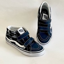 Tênis Vans Sk8 reedição parte superior média camurça/lona padrão tubarão azul marinho novo sem caixa tamanho 3 comprar usado  Enviando para Brazil