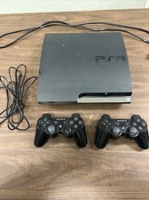 PS3 modelo fino com 2 controles - cabo de alimentação e 1 cabo de carga para controles remotos comprar usado  Enviando para Brazil
