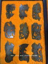Conjunto de estátua amuleto 5"" porcelana antiga escultura em jade hetian cavalo puxar carrinho pessoas Yu Bi, usado comprar usado  Enviando para Brazil