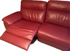 Canapé cuir rouge d'occasion  Fourqueux
