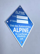 Plaque constructeur alpine d'occasion  Vitré