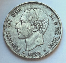 Pesetas 1882 spanien gebraucht kaufen  Deutschland
