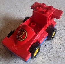 LEGO DUPLO - 2607 - RACING CAR SET - AUTO CORSA N° 2 - ROSSA E BLU USATO VINTAGE, usado comprar usado  Enviando para Brazil