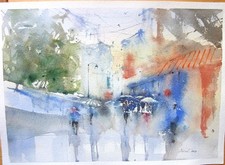 Riginal aquarell regnet gebraucht kaufen  Dresden