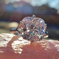 RARO ANEL DE PRATA 925 com certificação 5,85 quilates almofada cortada diamante branco ótimo brilho comprar usado  Enviando para Brazil