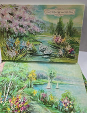 Conjunto de 8 tapetes de mesa de plástico vintage pintura cisne paisagem verde galiano comprar usado  Enviando para Brazil