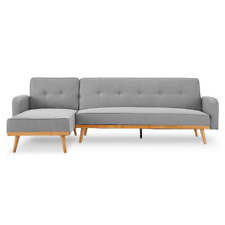 Sofá-cama de canto NNEDPE Sarantino 3 lugares com espreguiçadeira - Cinza claro comprar usado  Enviando para Brazil