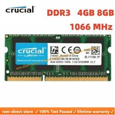 Usado, CRUCIAL DDR3 4GB 8GB 1066 MHz PC3-8500 Laptop SODIMM 204-Pin Memory RAM 8G 4G comprar usado  Enviando para Brazil