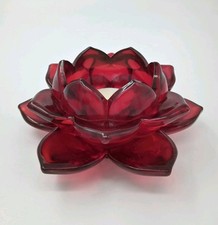 Red glass lotus for sale  HARWICH