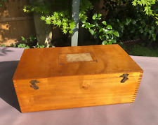 Caja de archivo de índice de tarjetas de madera de mesa vintage - al servicio de Su Majestad años 50 segunda mano  Embacar hacia Mexico