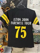 Camiseta deportiva Elton John Farewell Tour 75 negra raglán talla pequeña merchandising concierto segunda mano  Embacar hacia Argentina