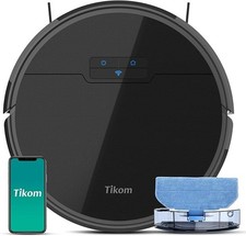 Aspirador de pó robô Tikom G8000 2700Pa WiFi app controle esfregão função preto, usado comprar usado Aspirador de pó robô Tikom G8000 2700Pa WiFi app controle esfregão função preto, usado comprar usado  Enviando para Brazil