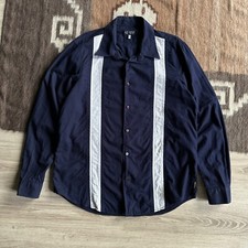Camisa casual italiana Armani Jeans vintage masculina azul algodão listrada GG, usado comprar usado  Enviando para Brazil