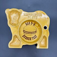 Antigo prato de hambúrguer barra B-Q bandeja de hambúrguer cerâmica condimento de vaca ketchup mostarda comprar usado  Enviando para Brazil