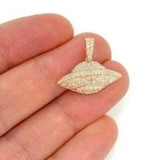 Pingente de nave espacial de moissanita real corte redondo 2,00 ct folheado a ouro amarelo 14k prata comprar usado  Enviando para Brazil