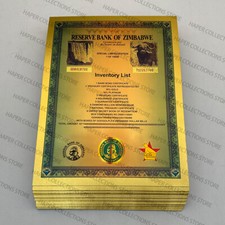 100 PIEZAS Zimbabwe Googolplex Billetes de Oro Contenedores Certificado Colección Regalo segunda mano  Embacar hacia Mexico