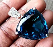 Pingente de topázio azul Londres 925 prata esterlina joia de pedra preciosa 91,50 quilates+ comprar usado  Enviando para Brazil