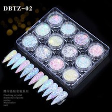 12 peças/conjunto de lantejoulas em pó glitter para unhas flocos iridescentes super brilhantes nail art comprar usado  Enviando para Brazil