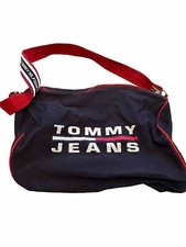 Bolsa de viagem Tommy Hilfiger logotipo grande vermelha azul e branca bolsa tote de academia vintage comprar usado  Enviando para Brazil