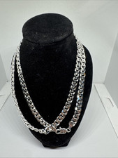 Colar masculino de prata esterlina cubano Link 7mm 24 polegadas, usado comprar usado  Enviando para Brazil