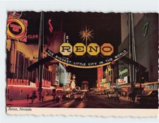 Cartão postal Night At Reno Nevada, usado comprar usado  Enviando para Brazil