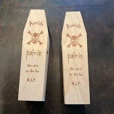 Caixão de madeira Armida Winery Poizin caixa de vinho vazia Armida Wine Poizin conjunto 2 comprar usado  Enviando para Brazil