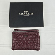 Carteira Coach Glitter prata/vinho couro canto zíper pulseira F80214 comprar usado  Enviando para Brazil