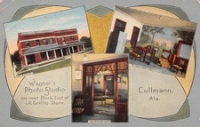Usado, Cartão postal vintage interior estúdio fotográfico Cullmann Alabama Wagners AA105752 comprar usado  Enviando para Brazil