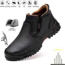 Men's Steel Toe Waterproof Work Boots Slip On Safety Construction Shoes Non Slip comprar usado  Enviando para Brazil
