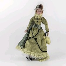 Muñeca de porcelana vintage miniatura victoriana vestida 6" segunda mano  Embacar hacia Mexico