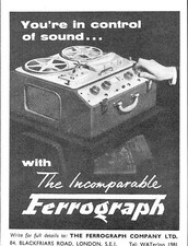 1963 advert ferrograph for sale  SIDCUP