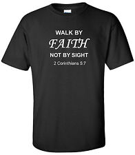 Camiseta Walk By Faith 2 Corinthians 5:7 Church Tee masculina unissex camisas cristãs comprar usado  Enviando para Brazil