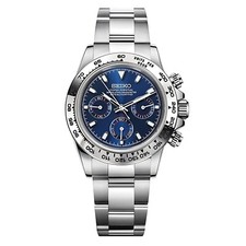 Reloj Platino Seiko Mod Azul / Vk63 Movimiento Mod segunda mano  Embacar hacia Mexico