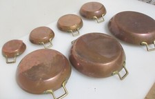 Usado, Conjunto de frigideira de cobre antiga alças de latão panelas antigas vintage vitoriana comprar usado  Enviando para Brazil