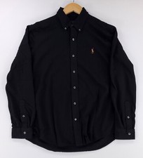 Camisa Oxford Masculina Ralph Lauren Manga Longa Malha Preta G, usado comprar usado  Enviando para Brazil