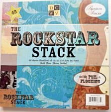 Papel para scrapbook DCWV 12x12 pilha ROCKSTAR 46 de 48 folhas flocagem de folha usada, usado comprar usado  Enviando para Brazil
