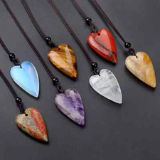 Collar Corazón Piedra para Mujer Hombre Cadena Cuerda Ajustable Chakra Curativo Cristal segunda mano  Embacar hacia Mexico