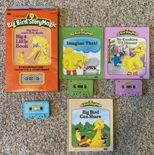 Big Bird Story Magic Cassettes and Books Lot - See Photos - Tested  comprar usado  Enviando para Brazil