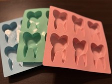 Conjunto de 3 moldes de silicone em forma de dente para doces ou assar. Pacote aberto., usado comprar usado  Enviando para Brazil