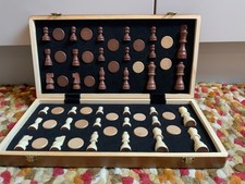 Wooden chess checkers for sale  HEYWOOD