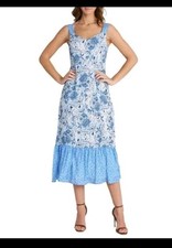  Vestido Mila Mae estampa mista azul marfim – Tamanho M, novo sem etiquetas  comprar usado  Enviando para Brazil
