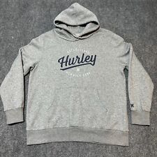 Moletom com capuz Hurley masculino extra grande cinza pulôver cordão bainha com nervuras comprar usado  Enviando para Brazil