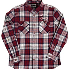 Camisa masculina rara conceito Wooster Rugby Fornecedor 2XL xadrez vermelho bordado patch comprar usado  Enviando para Brazil
