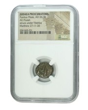 Moneda rara Judea Ae Prutah - Poncio Pilato (26-36 dC) certificada NGC segunda mano  Embacar hacia Mexico