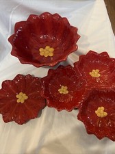 Red poinsettia bowls for sale  Mona