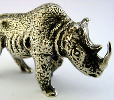 BONECO DE MESA ANIMAL RINOCERONTE BANHADO A PRATA QUALIDADE c1940s ANIMAL 222g, usado comprar usado  Enviando para Brazil