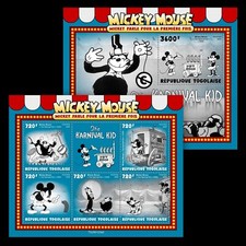 Dibujos animados de Mickey Mouse - The Carnival Kid estampillas MNH 2025 Togo M/S + S/S segunda mano  Embacar hacia Mexico