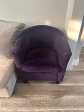 Velvet armchair for sale  BARNET